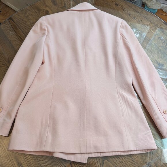 CHANEL Vintage Pink Wool Double Breasted Jacket 97P Spring 1997 FR40 S M 6 8 - Picture 5 of 16